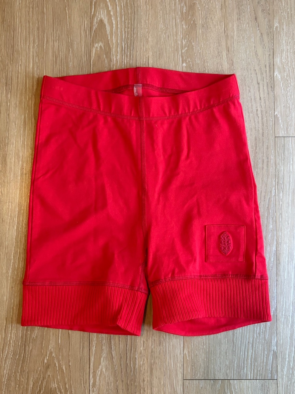 FP Movement Red Ribbed Hem Victory Biker Shorts